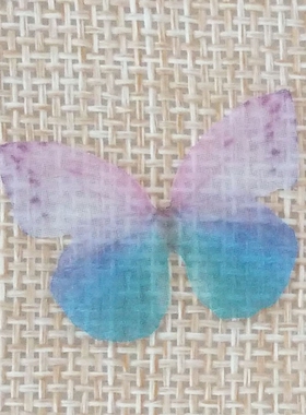 diy薄纱蝴蝶立体半透明耳钉发夹