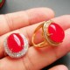 Hu Er Jade Natural Southern Red Gold Inlaid Jade Ring