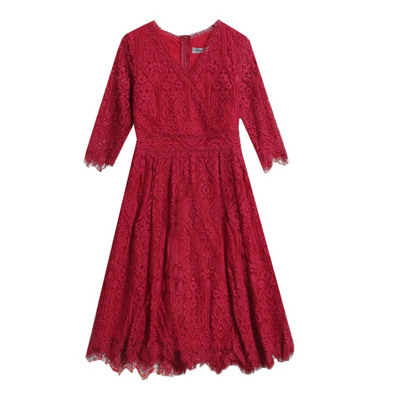 仙女外出蕾丝连衣裙新娘回门沙滩裙 魅影仙女连衣裙