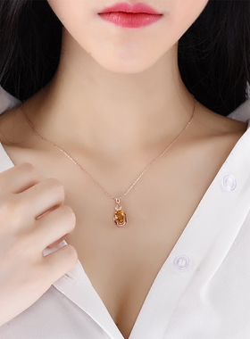 纯银钱袋子宝石天然黄水晶送朋友