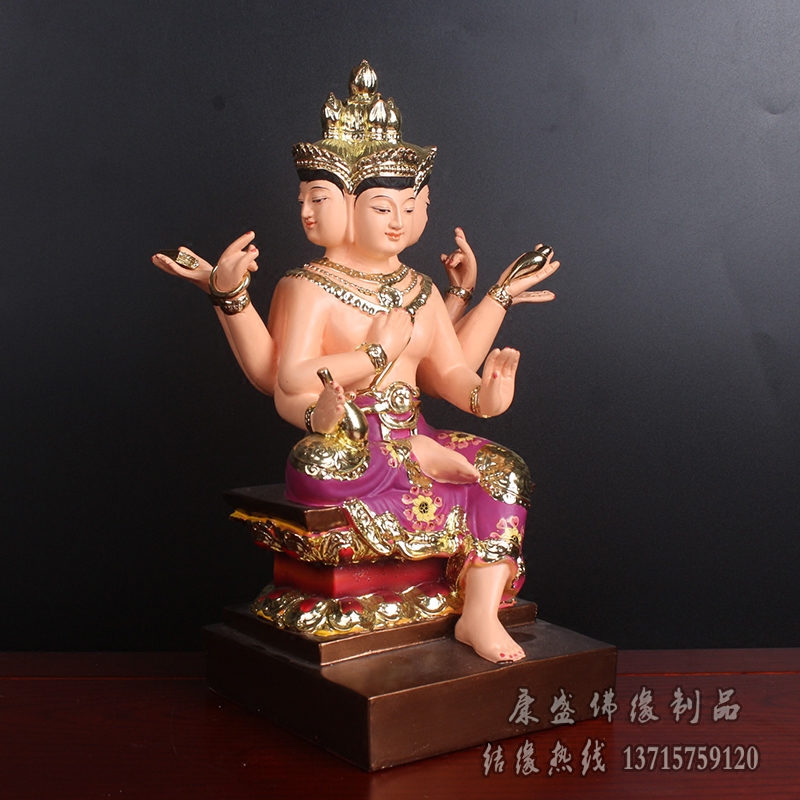 5寸四面佛像佛教用品有求必应大梵天王泰国神像树脂居室供奉摆件 趣品店