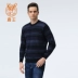 Trung tâm mua sắm Luwang với cùng một đoạn áo len cashmere nguyên chất nam cổ tròn sọc đầu áo sơ mi nam giản dị 110123261 - Áo len Cashmere Áo len Cashmere