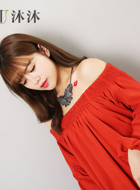 沐沐项链女饰品日韩夸张配饰韩版时尚锁骨链复古项圈配饰蝴蝶岛屿