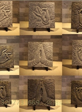 中式风禅意佛手收银台仿古工艺品