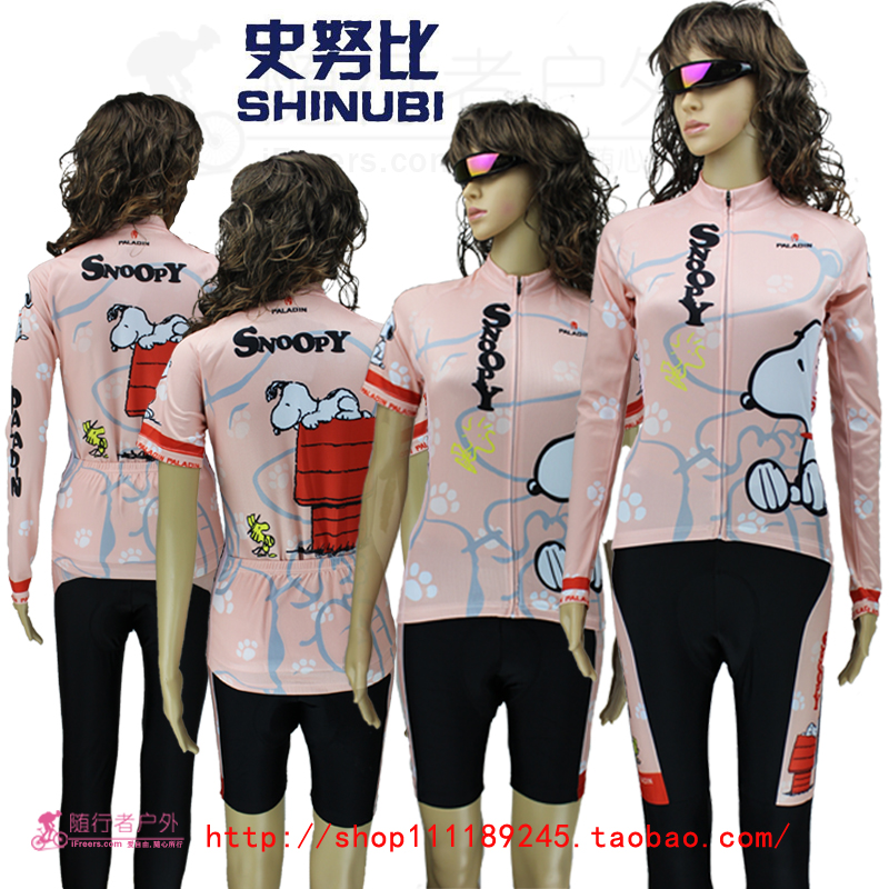 史努比Snoopy女款騎行服套裝女款短袖長袖上衣冬款加絨自行車車衣
