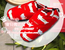 Hong Kong cosmopolite TSUNORI CHISATO Christmas big red lazy cat stay-at-home slippers