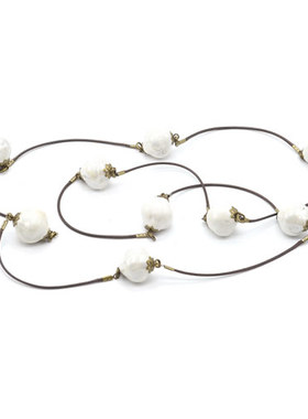 长款白色手工毛衣项链