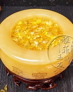 招财天然摆件大元宝酒柜装饰品