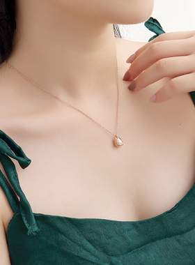 小巧龙猫钛钢镀玫瑰金色女式项链