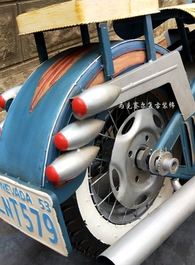 摆设美式复古铁艺展示摩托车模型