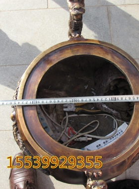 香炉寺庙双龙戏珠风水铜器