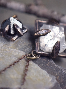 美国代购手作朋克磁铁矿项链