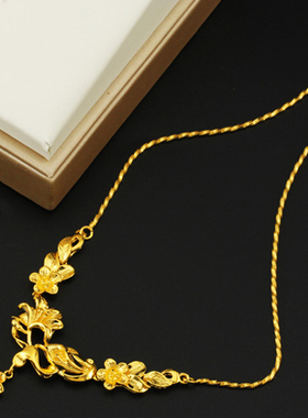 仿真饰品镀黄金项链女婚庆锁骨链