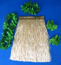 Hawaiian Grass Skirt Dance Dress Flower Ring Suit Straw Skirt Suit Leaves Flower Ring Plus Double Straw Dress