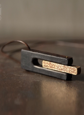 曲尾花原创复古文艺黑檀木项链