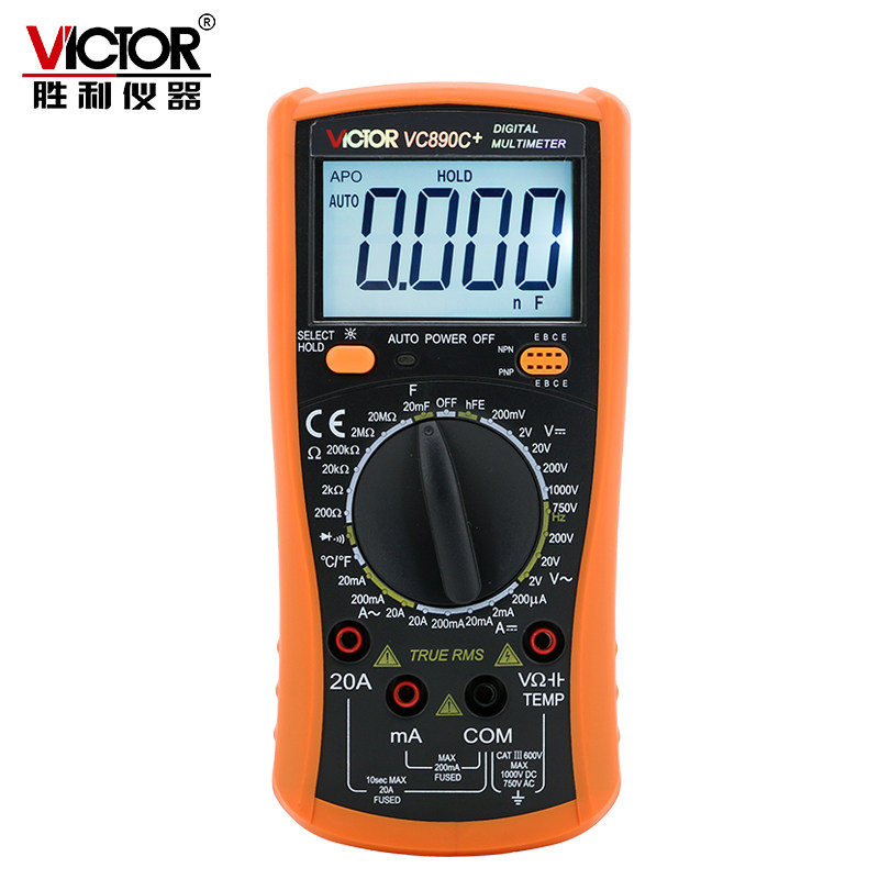 胜利vc890c+数字万用表全保护表笔 土猫网万用表