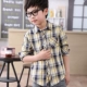 Quần áo trẻ em bé trai áo sơ mi dài tay 2018 xuân hè mới kẻ sọc cotton bé trai áo sơ mi ngắn tay trẻ em xuân hè - Áo sơ mi áo sơ mi cho bé trai 8 tuổi Áo sơ mi