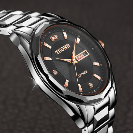 帝宏情侣手表一对石英表男钨钢防水天王星女钢带超薄情侣手表