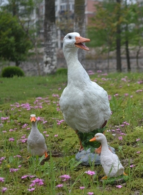 摆件花园别墅景观蘑菇大白鹅