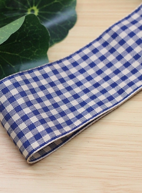 38mm格子带英伦风三鼎织带diy手工制作发饰蝴蝶结材料饰品配件
