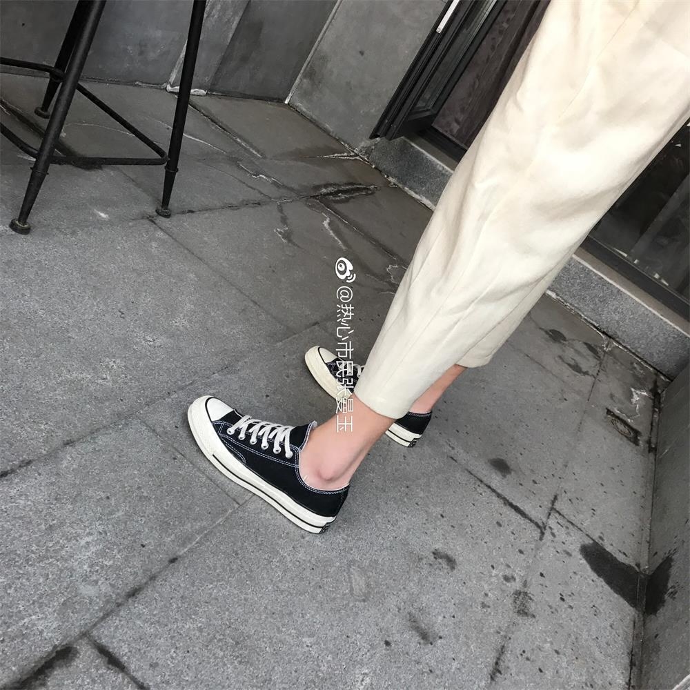 鳗鱼鞋铺匡威1970S三星标帆布鞋女男 黑色高帮低帮 男女鞋162050c 162058c2
