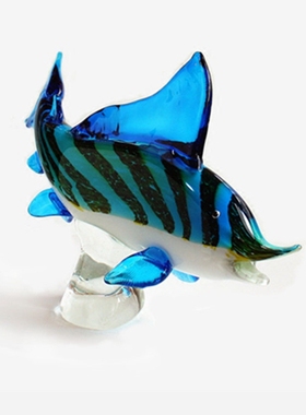 热带鱼年货风水玻璃工艺品包邮