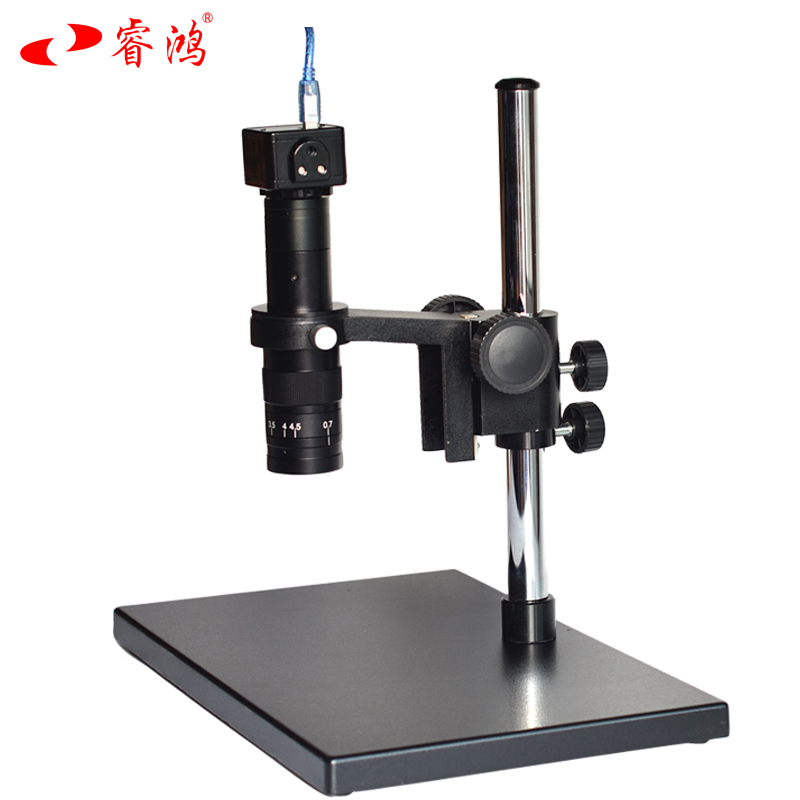 睿鸿电子显微镜测量USB工业高速高清CCD相机高倍放大维修手机带显示器数码视频专业光学4K三目金相100