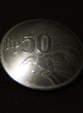 手工制作养牛硬币扣 真硬币 财布扣 天堂鸟 镍币23mm D27一15