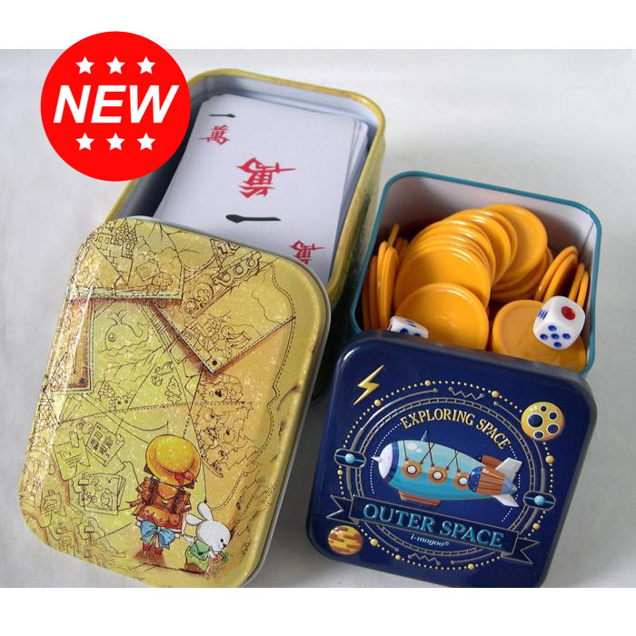包郵旅遊磨砂布紋防水塑料紙牌撲克麻將籌碼寬版 送鐵盒骰子