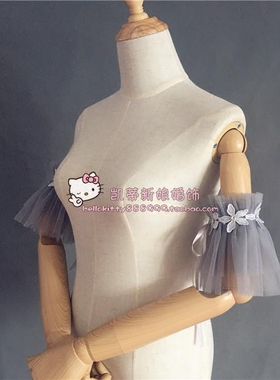 凯蒂婚饰系带遮纹身灰色手臂套