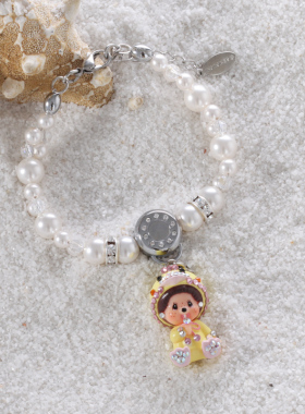 monchhichi萌趣趣女仿珍珠手链