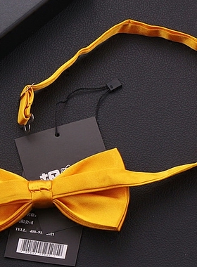 bow tie 英伦韩版 男士 新郎伴郎结婚礼服正装 金黄色 蝴蝶结领结