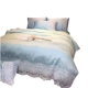 Công chúa châu Âu phong cách đơn giản bốn bộ chăn bông cotton chăn bông lụa đỏ chính hãng với bộ đồ giường - Bộ đồ giường bốn mảnh