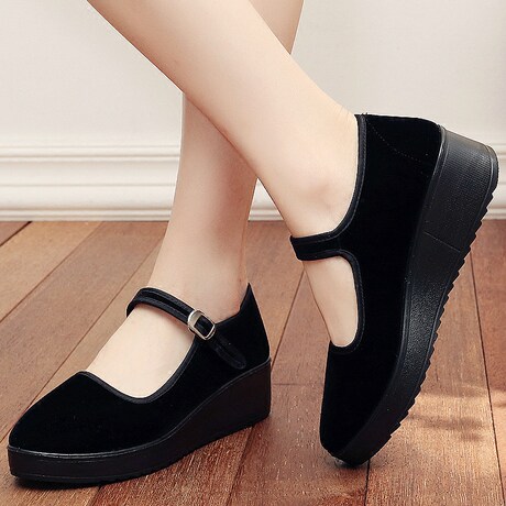 black work wedges