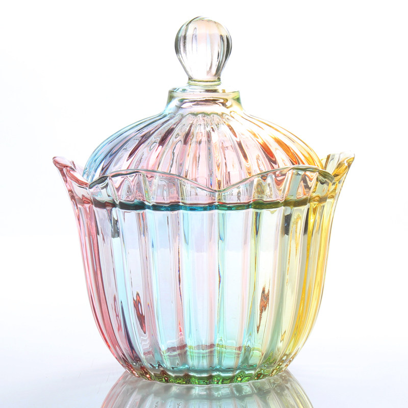 创意欧式水晶玻璃大号糖果罐子带盖零食储物罐糖缸果盘干果盒家用,淘宝优惠券,粉丝福利购,淘宝优惠卷