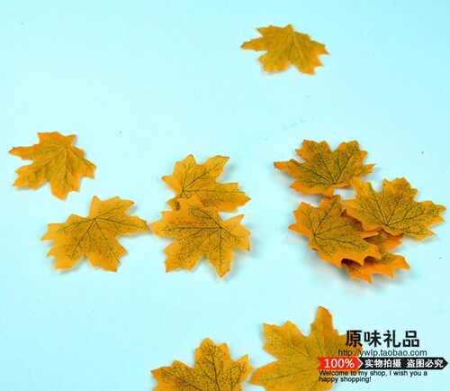 仿真枫叶8cm场景布置假叶子 假花仿真枫叶树叶藤条装饰绢花布叶片 - 图3
