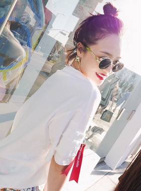 个性桔里复古防紫外线圆形女