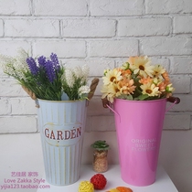 Special Price Retro American Tinder Iron Art Flowers Iron Barrel Flower Shop Decorated Flower Casks Flower Ware Fields Garden Wind Decoration