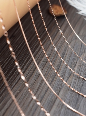 玫瑰金项链S925银链子不掉色彩