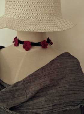 新款夏秋手工钩花高冷韩风个性少女choker锁骨项链颈圈带包邮