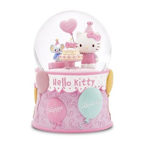 赞尔jarll音乐盒hellokitty水晶球旋转八音盒送女孩生日女生礼物