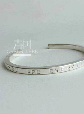999纯银原创定制情侣刻字手镯