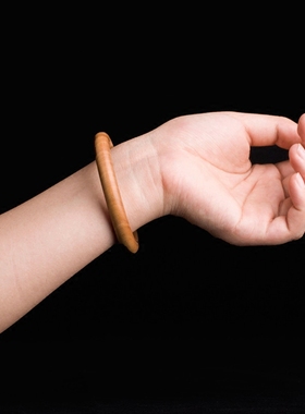 印度老山檀香复古风无拼接手镯