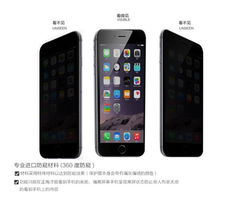 iphone7手機貼膜防偷窺防偷看防輻射蘋果6Plus鋼化玻璃螢幕保護膜