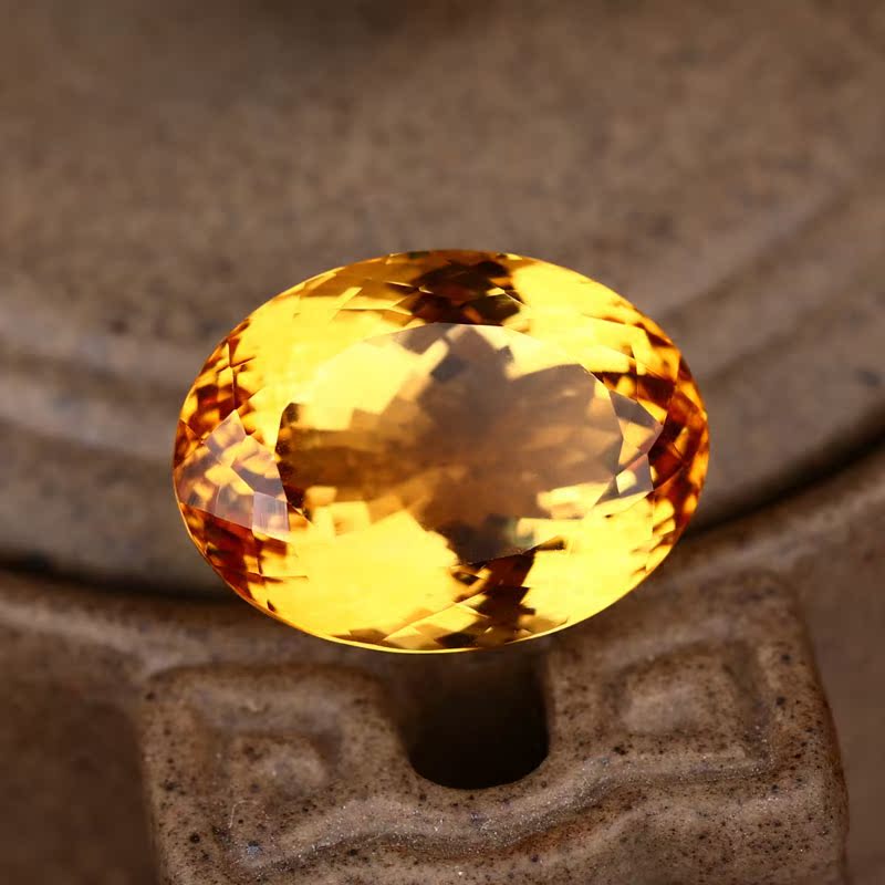 旺运堂珠宝天然黄水晶裸石色彩吊坠 旺运堂戒指/指环