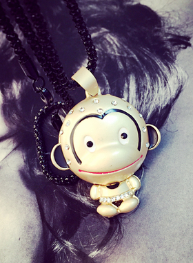 本命年猴子韩国装饰品长款毛衣链