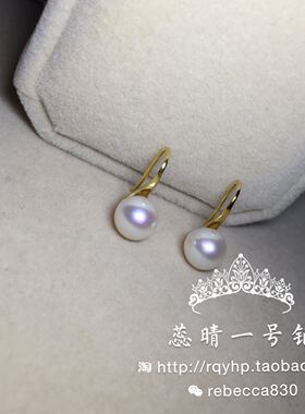 纯银正圆无暇高跟鞋耳饰淡水珍珠