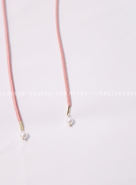 系带桃红少女心无扣蕾丝蝴蝶结