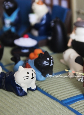 日式Decole 人气昭和三毛猫系列树脂迷你车载公仔摆件 五件免邮