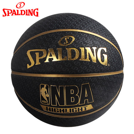正品斯伯丁NBA籃球 室外水泥地lanqiu防滑 橡膠7號黑色籃球